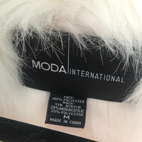 Moda international faux fur white coat - Picture 4 of 5